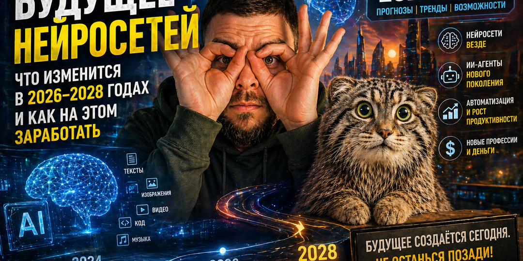 🚀 Будущее нейросетей: что изменится в 2026–2028 годах и как на этом заработать
