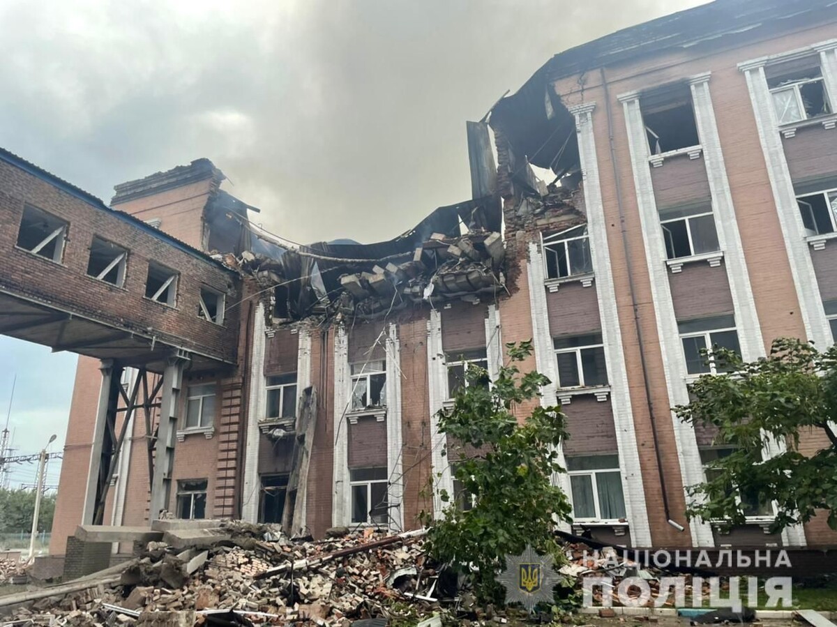 Результаты прилёта в административный корпус Славянской ТЭС