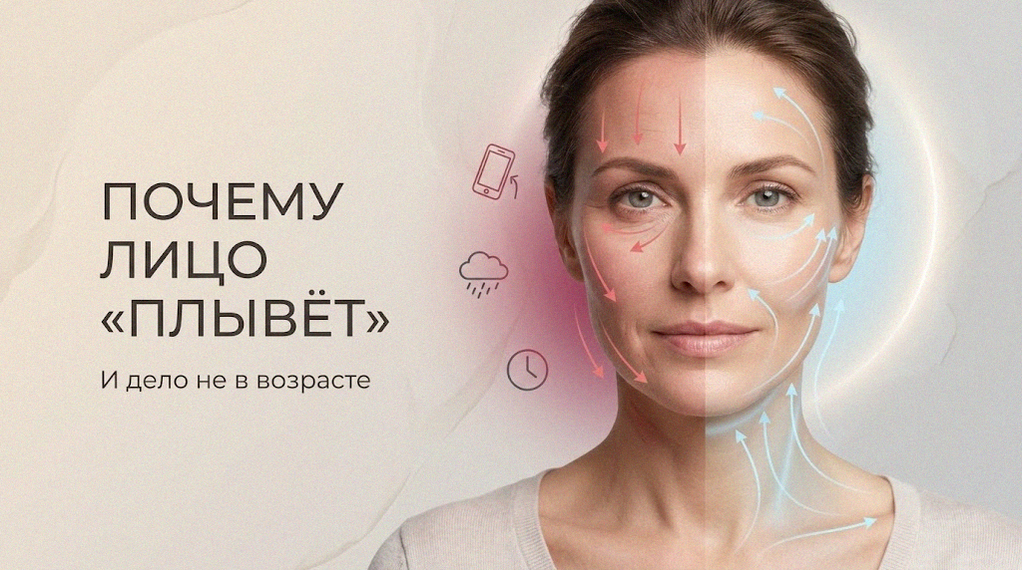 Изображение женщины и стрелки на лице показывают направление лимфототка и кровотока