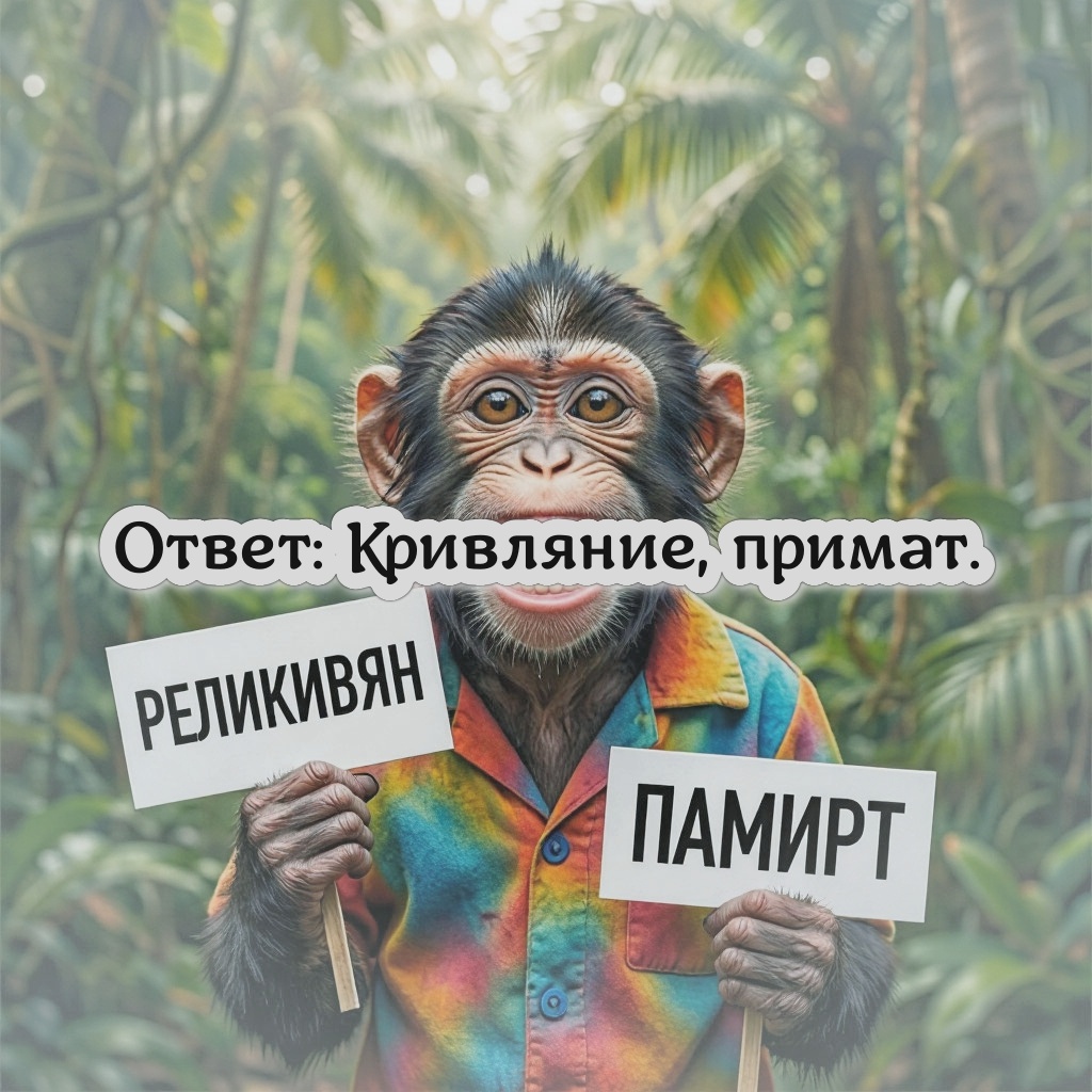Кривляние, примат.
