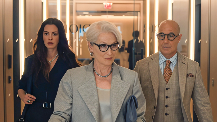Фото: Кадр из трейлера фильма "Дьявол носит Prada 2", реж. Дэвид Фрэнкел, 2026 г.; 5-tv.ru