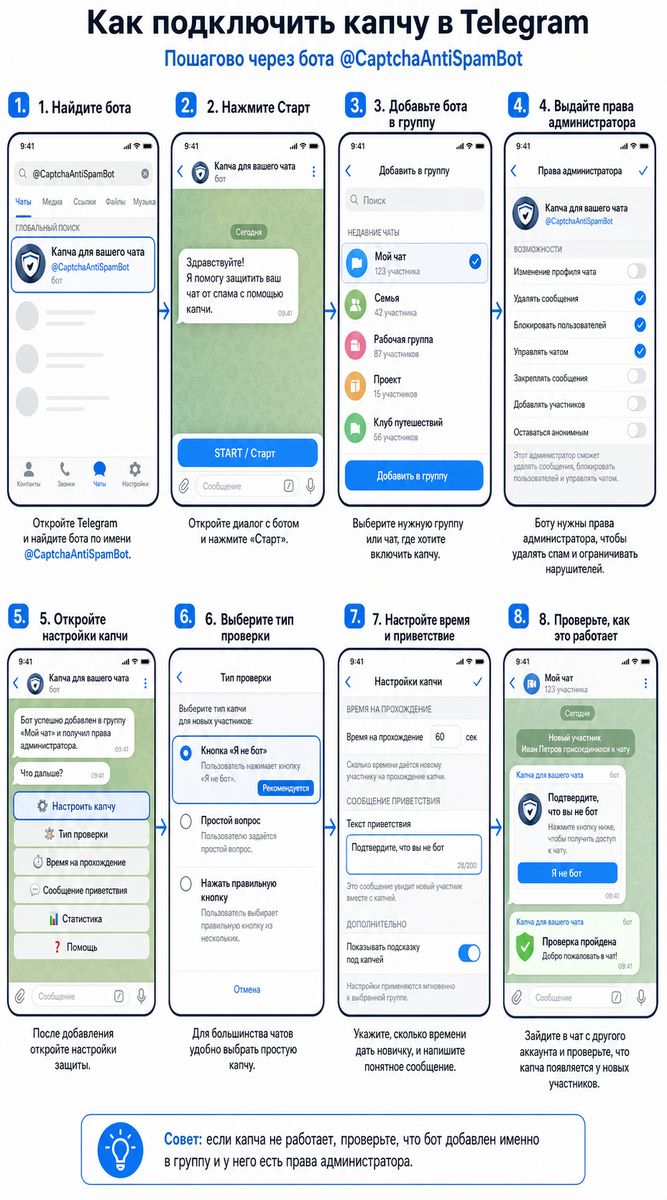 Иструкция как подключить бота в telegram