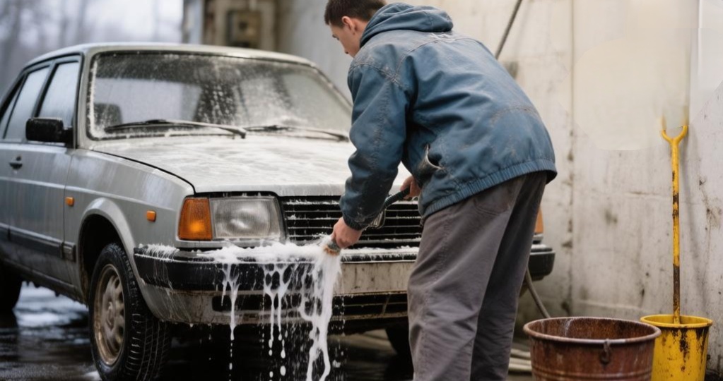 Автомойщик в 2000-х:Зимой холодно, руки не гнутся.