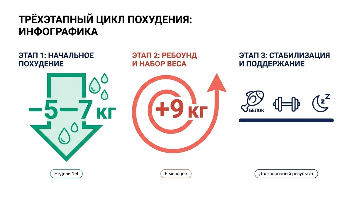 Если вы много раз сидели на жёстких диетах, восстановление может занять от 3 до 12 месяцев