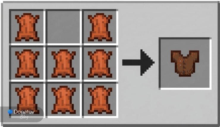    Крафт кожаной брони в Minecraft