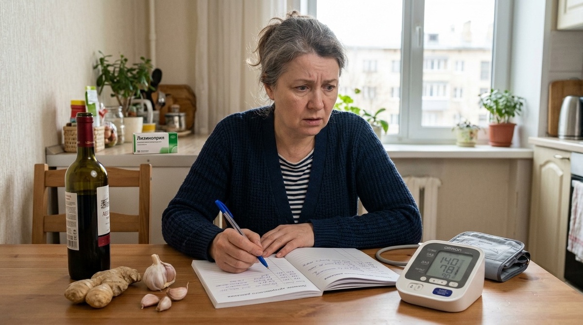 Гипертония у неё уже лет десять, давление держится на лизиноприле, всё под контролем.