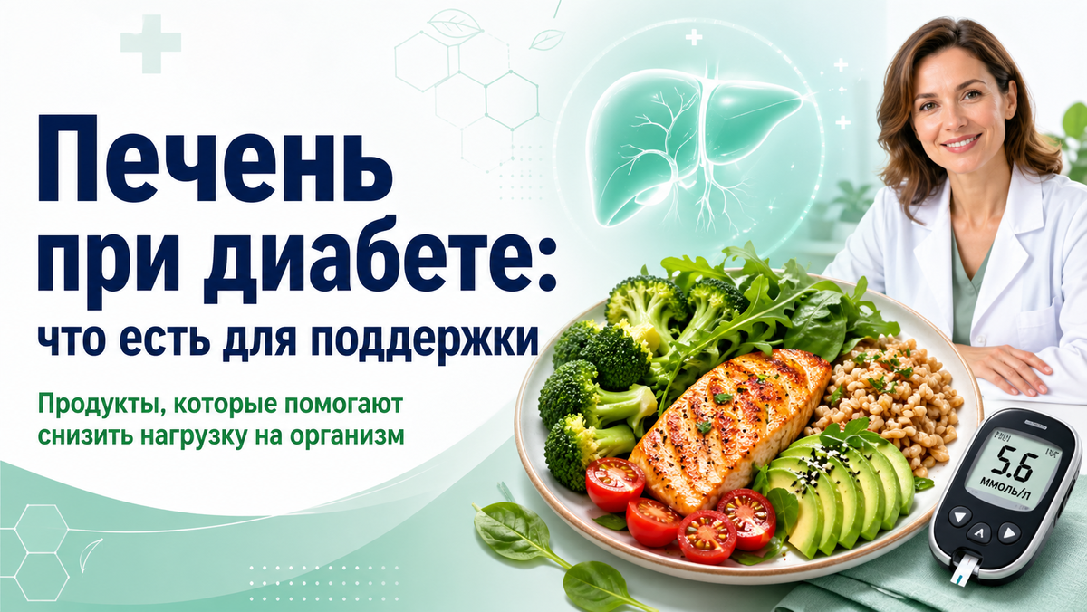 Питание при диабете помогает снизить нагрузку на печень.