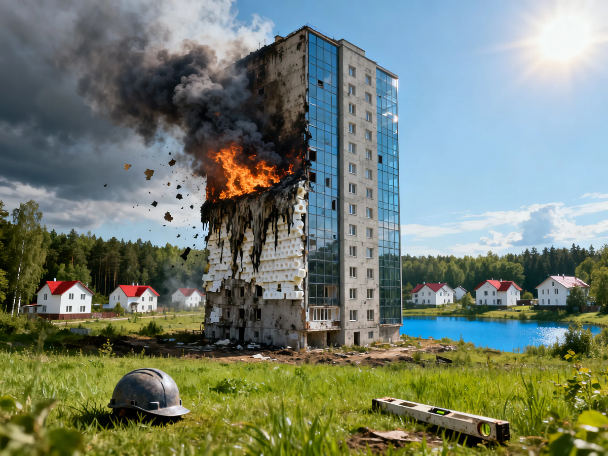 Пенопласт на фасаде — это экономия или ловушка? Новые правила (постановление №1479) запрещают Г3 и Г4 выше 12 метров. Узнайте, как не попасть на переделку и чем заменить опасный материал.