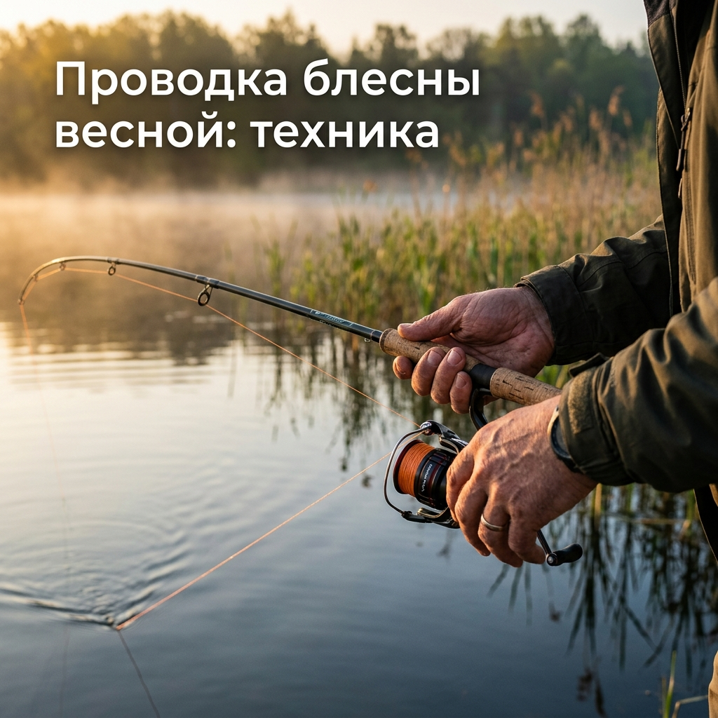 Проводка блесны весной на утреннем водоёме