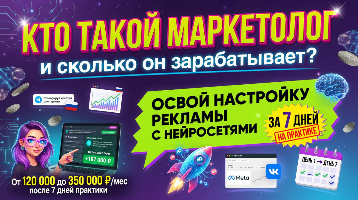 Освой настройку рекламы с нейросетями за 7 дней на практике