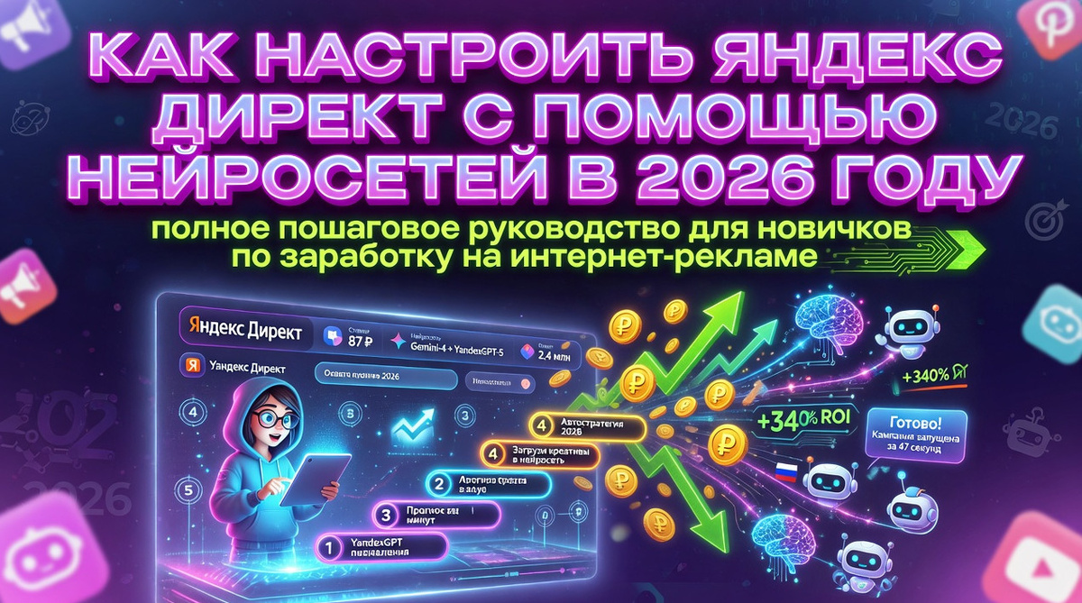 Научитесь за 4 дня с полного нуля настройке рекламы в интернете. Зарабатывайте с помощью нейросетей из дома без вложений.