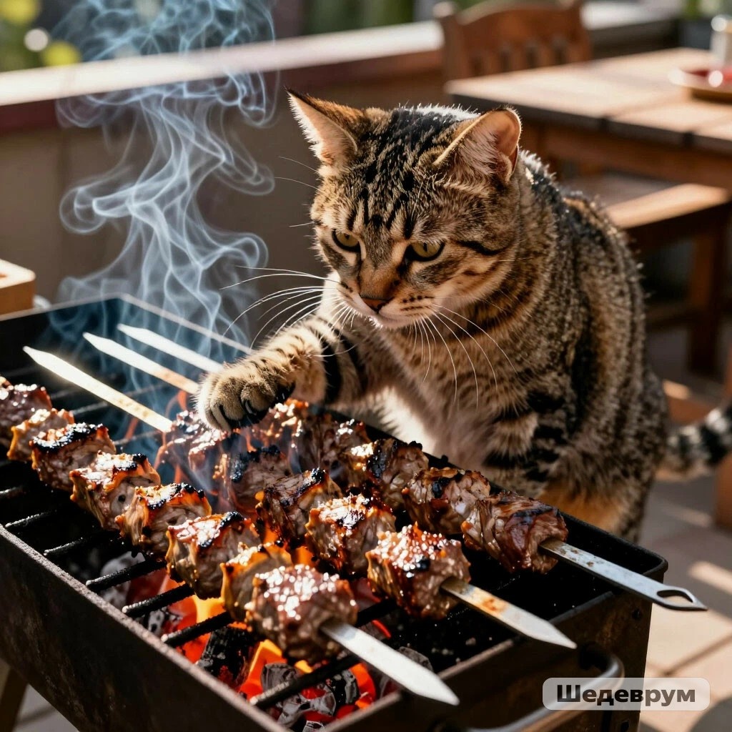 Кручу, верчу, прожарить хочу!😸