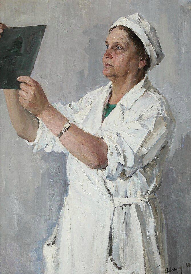 Леликов Александр "Портрет заслуженного врача РСФСР Е.Н. Забусовой" 1960