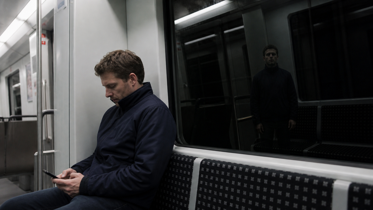 В метро Лондона и Берлина люди столкнулись со странным эффектом где их отражения в стеклах окон живут своей жизнью и не повторяют движения