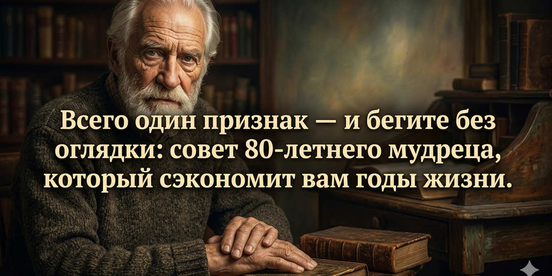 Всего один признак - и бегите без оглядки: совет 80-летнего мудреца, который сэкономит вам годы жизни. Кто бы мог подумать, что такие мелочи