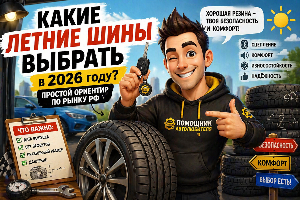 Обложка выбор летних шин в 2026 году