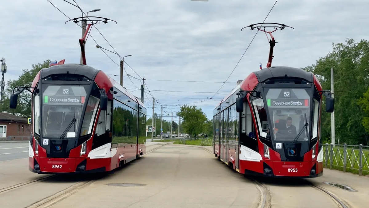 Трамваи 71-923М «Богатырь-М» с системой активной помощи водителю Cognitive Tram Pilot в Санкт-Петербурге. Источник: Mors/Transphoto