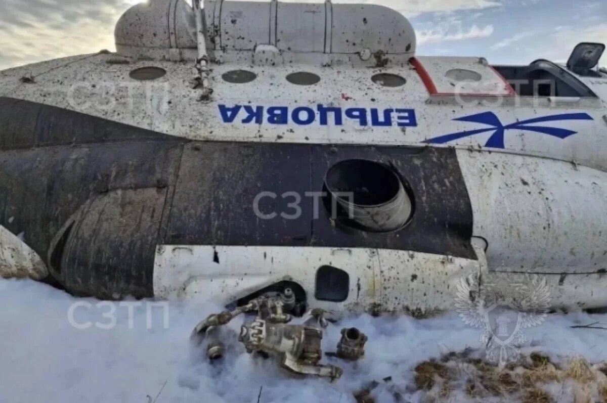    Появились кадры с места жёсткой посадки Ми-8 в Республике Коми