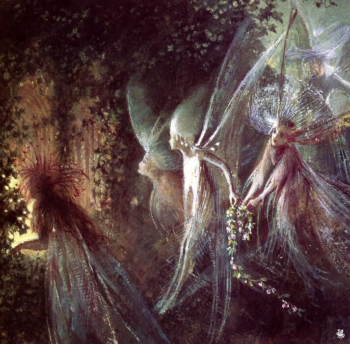 Джон Анстер Фицджеральд. "Феи, смотрящие в готическую арку" около 1860