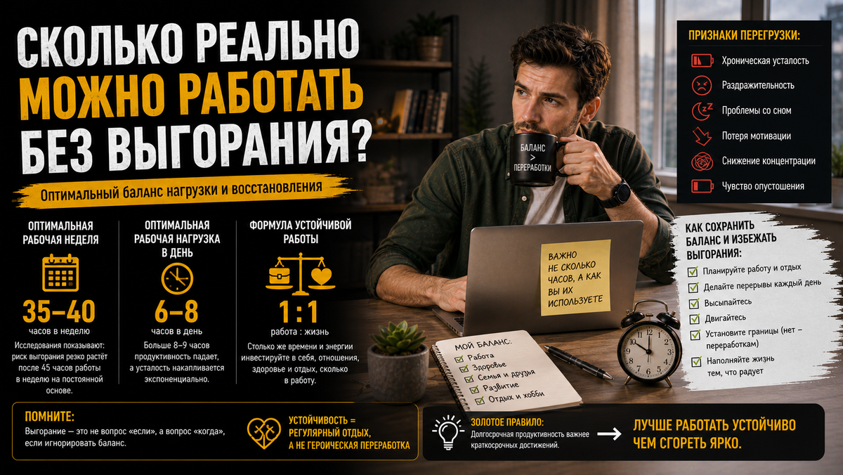 Сколько реально можно работать без выгорания?