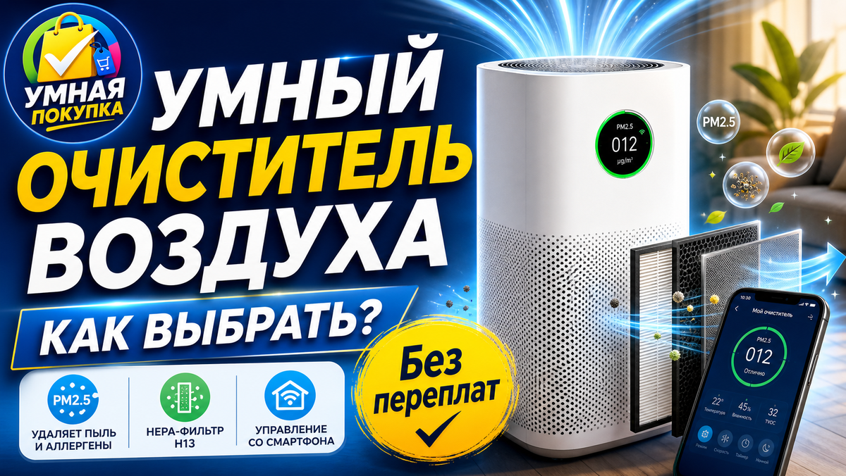 Умный очиститель воздуха: как выбрать модель, которая реально очищает, а не просто красиво светится
