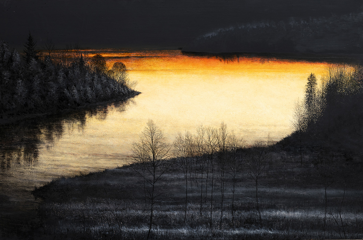 © Рафал Борч (Rafał Borcz). Соколье (Sokole). Холст, масло. 140 x 220 см. 2022. С таким названием есть несколько мест в Польше. - М.Л.