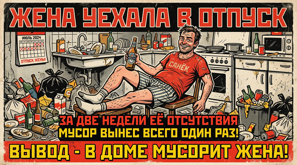 В доме мусорит жена
