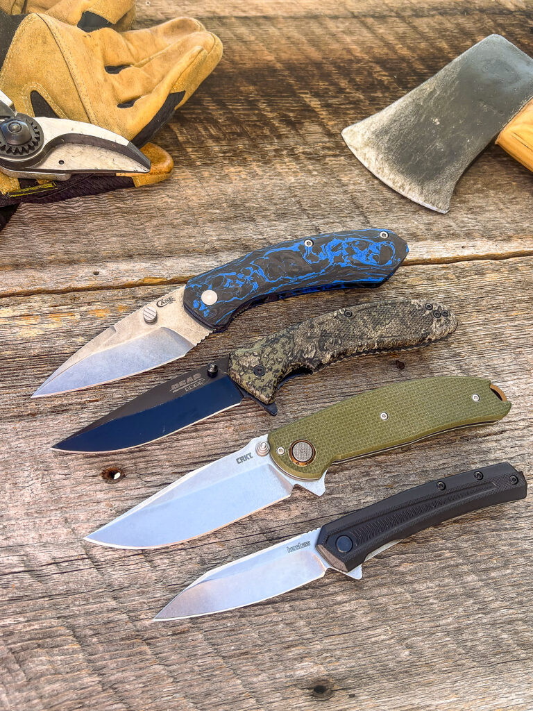 Мы проверили несколько моделей ножей: Case Westline, Bear & Son TrueTimber Sideliner, CRKT Butte и Kershaw Raygun.