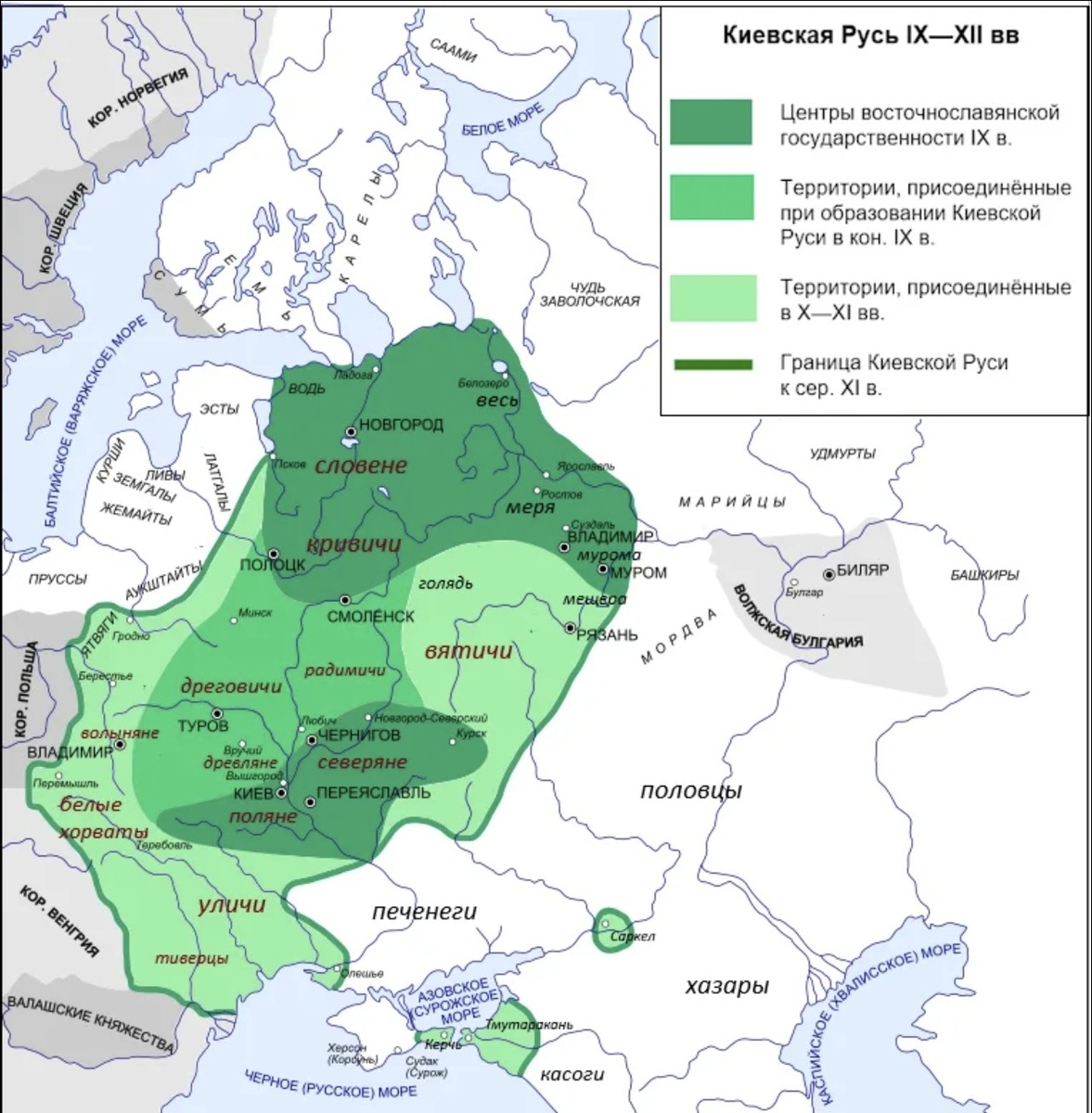 Карта древней Руси, из Интернета. 