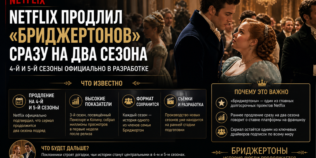 Netflix продлил «Бриджертонов» сразу на два сезона - что известно