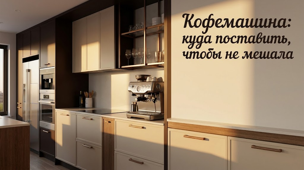    Интеграция кофемашины в современный кухонный интерьер для максимального комфорта. MDKUHNY