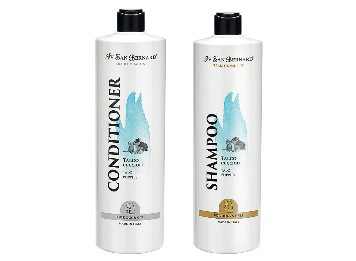 Набор из шампуня и кондиционера ISB Traditional Line Talc — это готовое решение для владельцев, которые хотят поддерживать чистоту своего питомца без риска повредить кожу частым мытьём. Шампунь используется для локальной очистки (лапы, морда, пятна на корпусе), а кондиционер — для смягчения кожи и облегчения расчёсывания после мытья.