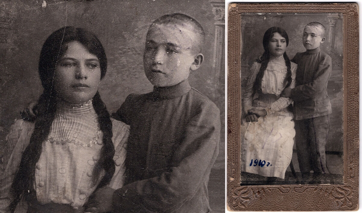 1908 год с сестрой Верой Зевелёвой
