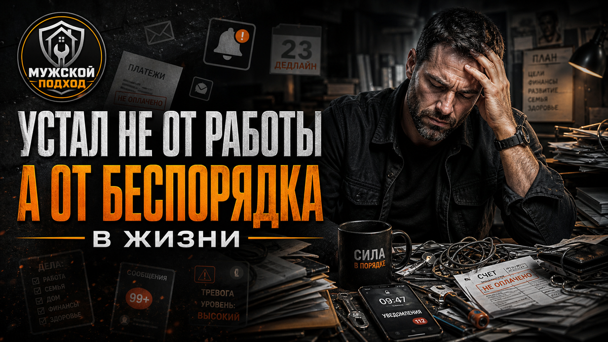 Почему мужчина устаёт не от работы, а от беспорядка в жизни