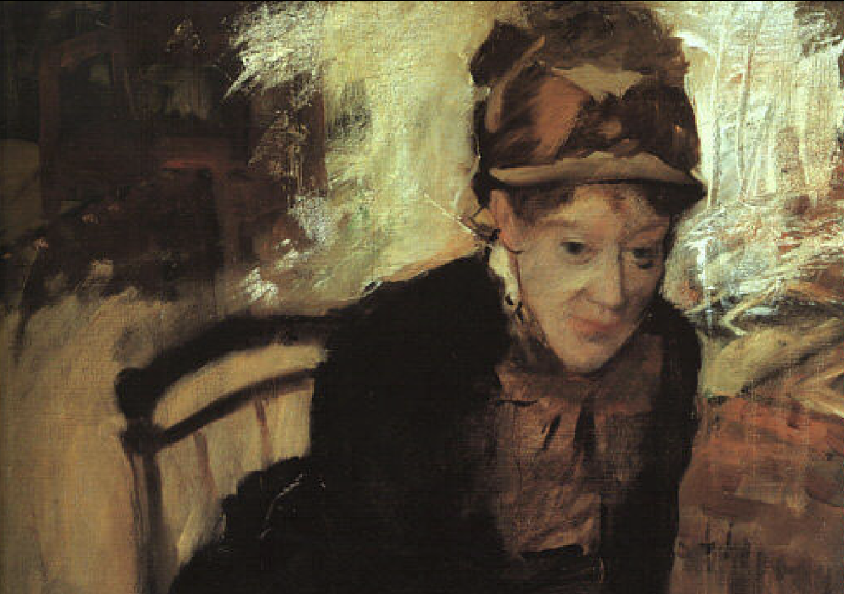 Эдгар Дега. Портрет Мэри Кэссетт. 1884. Фрагмент