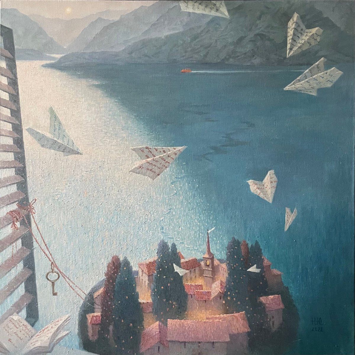 © Юлия Непокрытая. Письма к любимым. Холст, масло. 100 x 100 см. 2024.