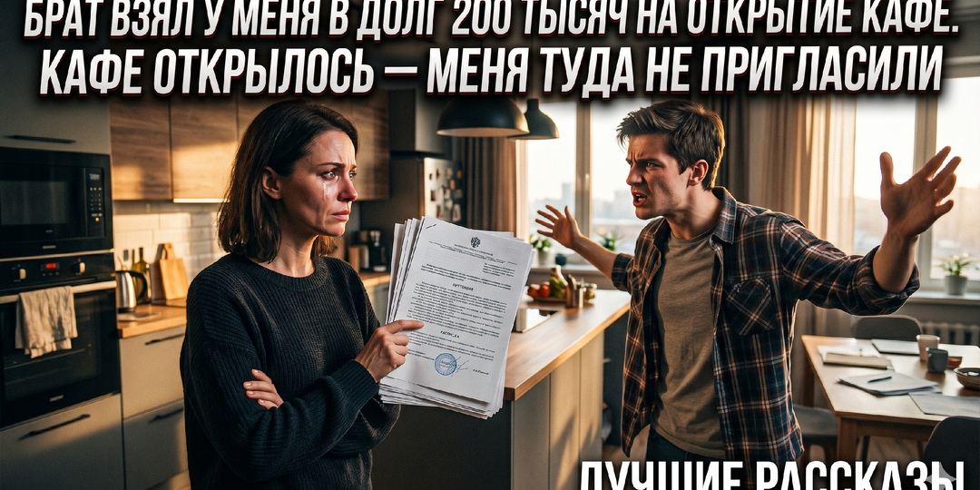 Брат взял у меня в долг 200 тысяч на открытие кафе. Кафе открылось — меня туда не пригласили