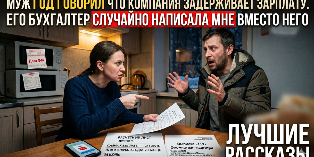 Муж год говорил что компания задерживает зарплату. Его бухгалтер случайно написала мне вместо него