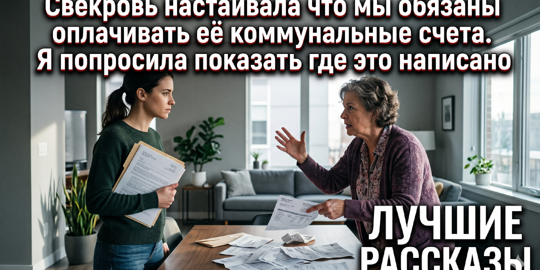 Свекровь настаивала что мы обязаны оплачивать её коммунальные счета. Я попросила показать где это написано