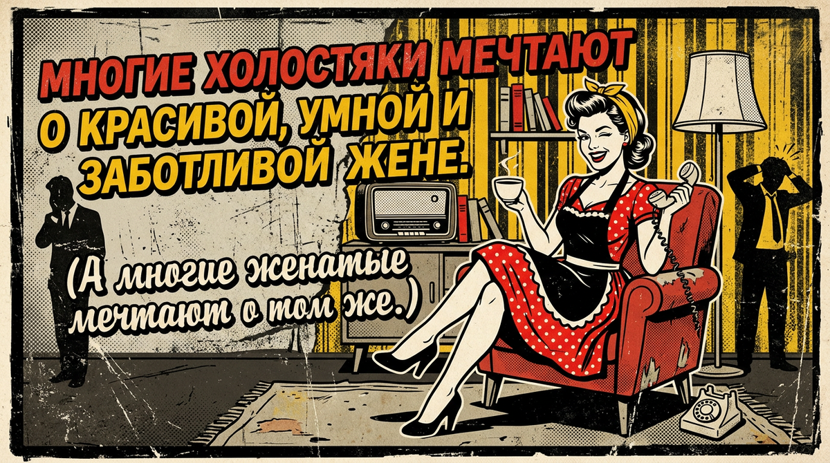 Многие холостяки мечтают о кpасивой, умной и заботливой жене