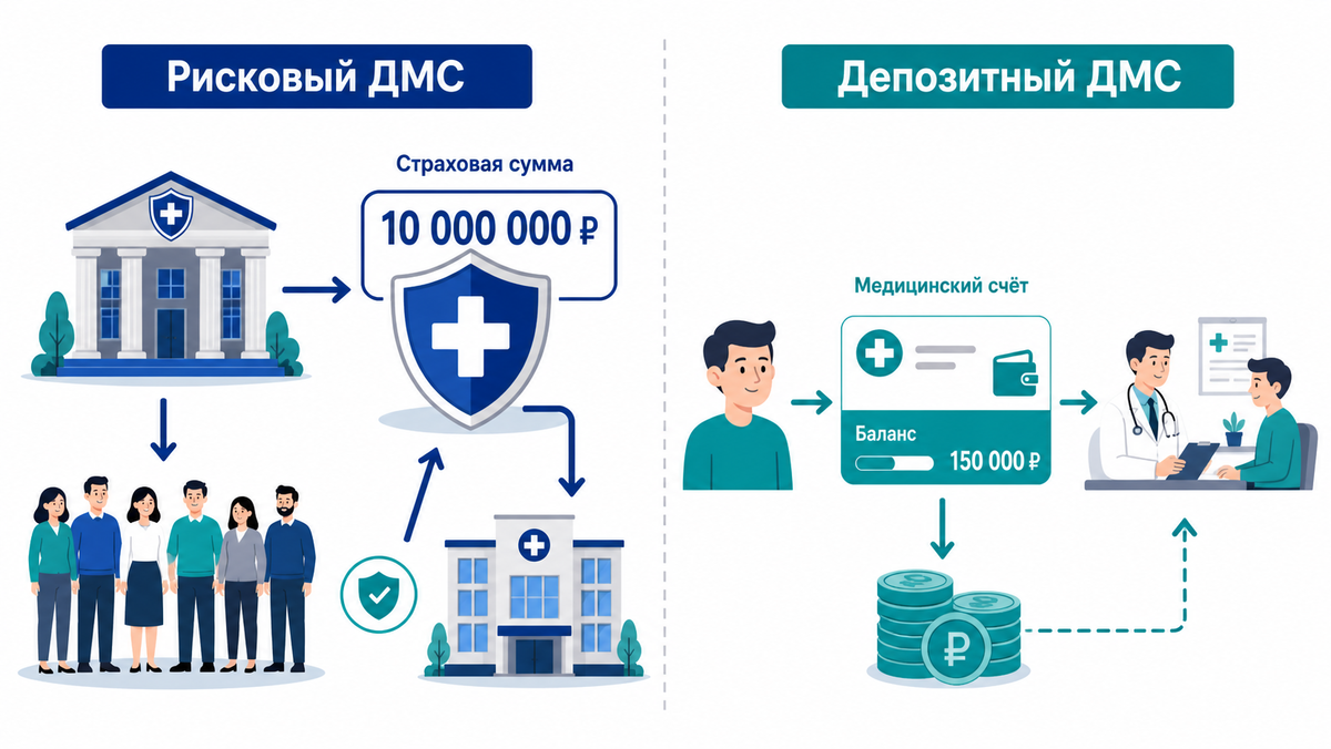 Рисковый и депозитный ДМС: две разные финансовые модели одного полиса.