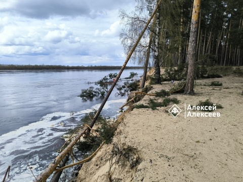 У Шуховской башни под Нижним Новгородом фиксируют разрушение берега