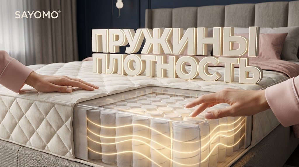    Вот так выглядит блок независимых пружин внутри матраса. От количества этих маленьких помощников на квадратный метр зависит ваш комфорт! sayomosleep