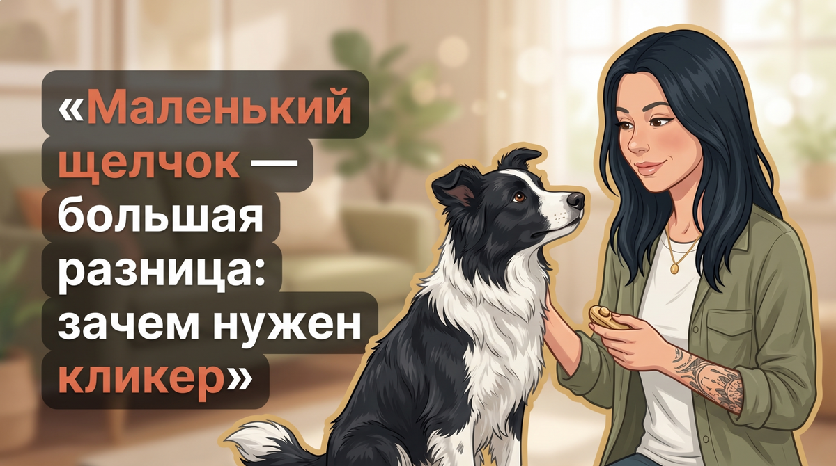    Анна показывает, как один маленький щелчок кликера меняет обучение собаки. Анна Марковская