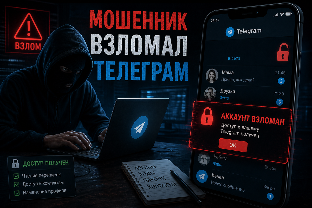 Если мошенник взломал ваш аккаунт в Телеграме, важно действовать быстро и правильно !