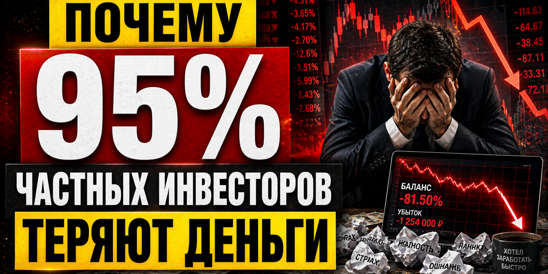 Почему 95% частных инвесторов теряют деньги - и при чём здесь не рынок, а вы сами