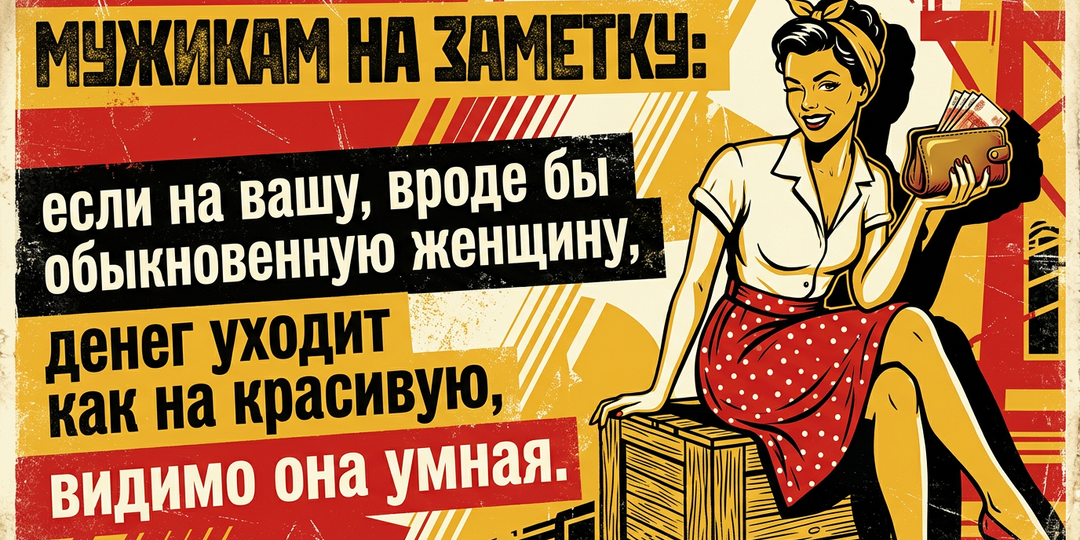 Мужикам на заметку: если на вашу, обыкновенную женщину, денег уходит как на красивую, видимо она умная
