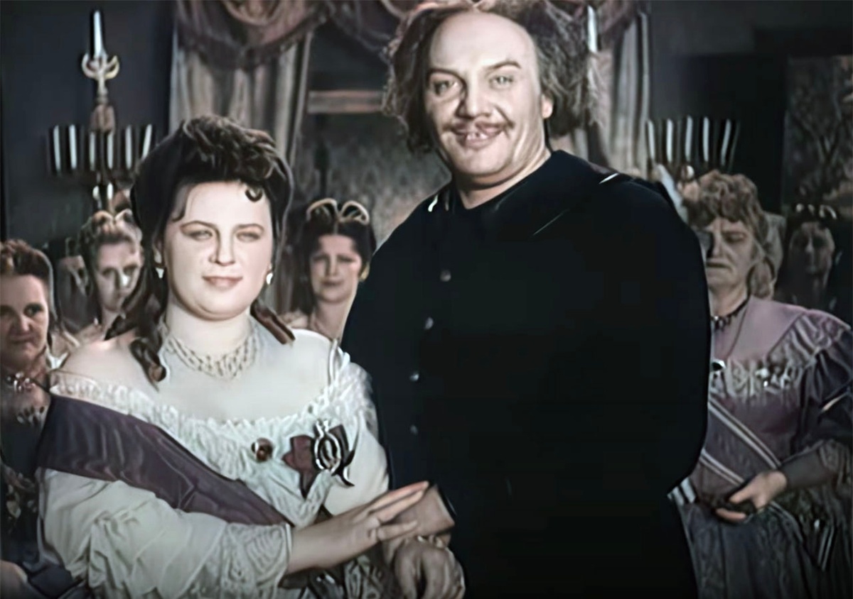 Петр I и Екатерина I. Кадр из сериала "Петр Первый" (1937) 
