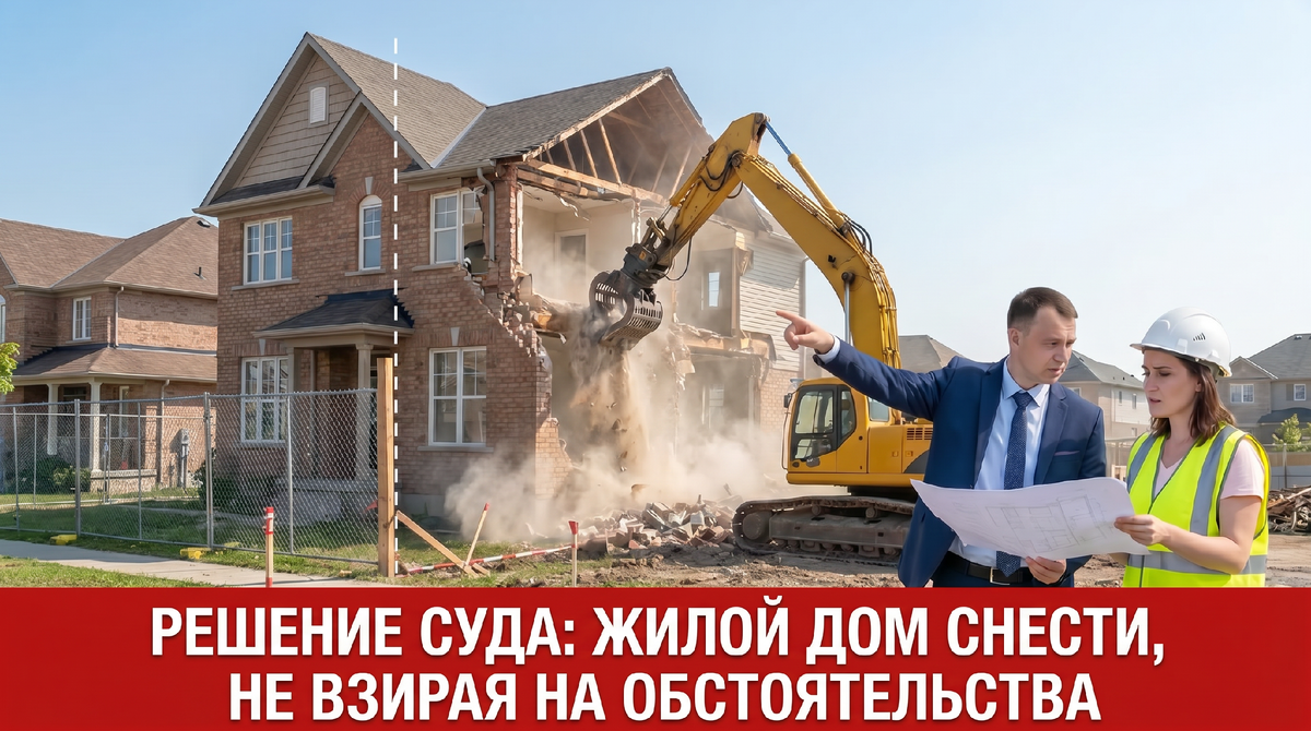Решение суда: жилой дом снести, не взирая на обстоятельства