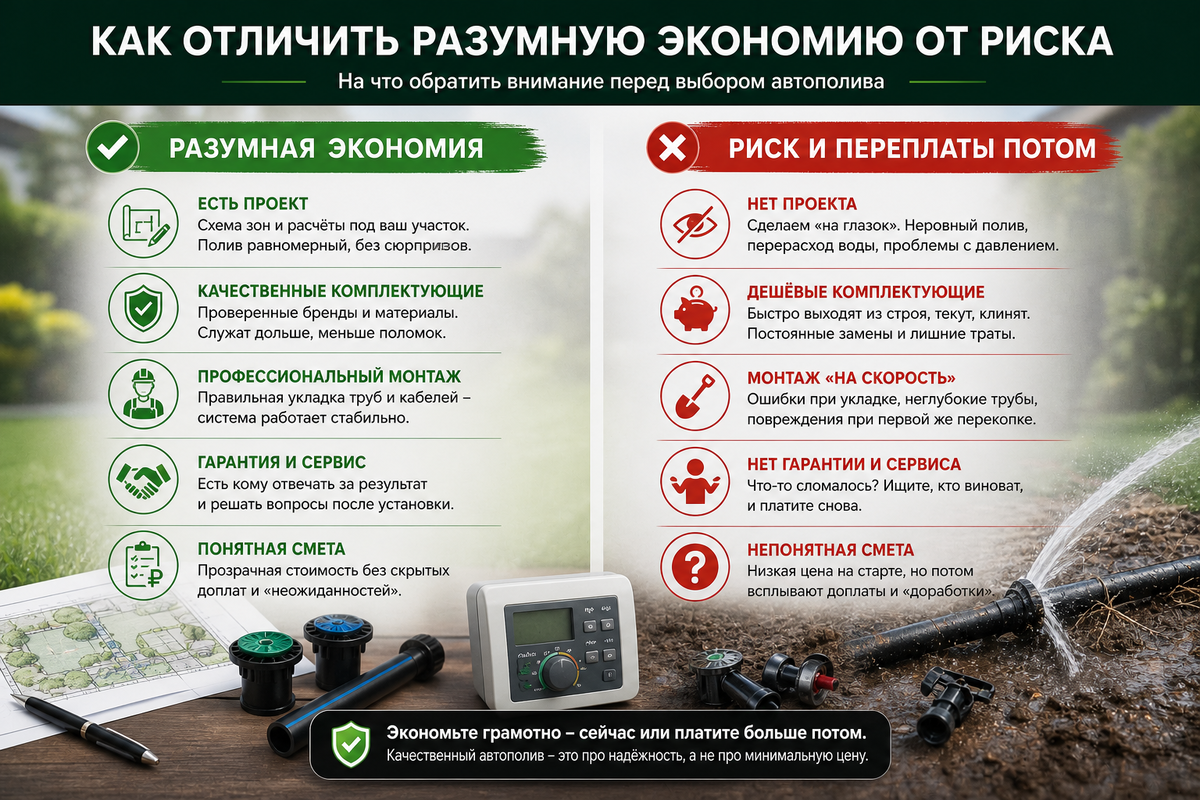 На что обратить внимание перед закупкой комплектующих для автополива